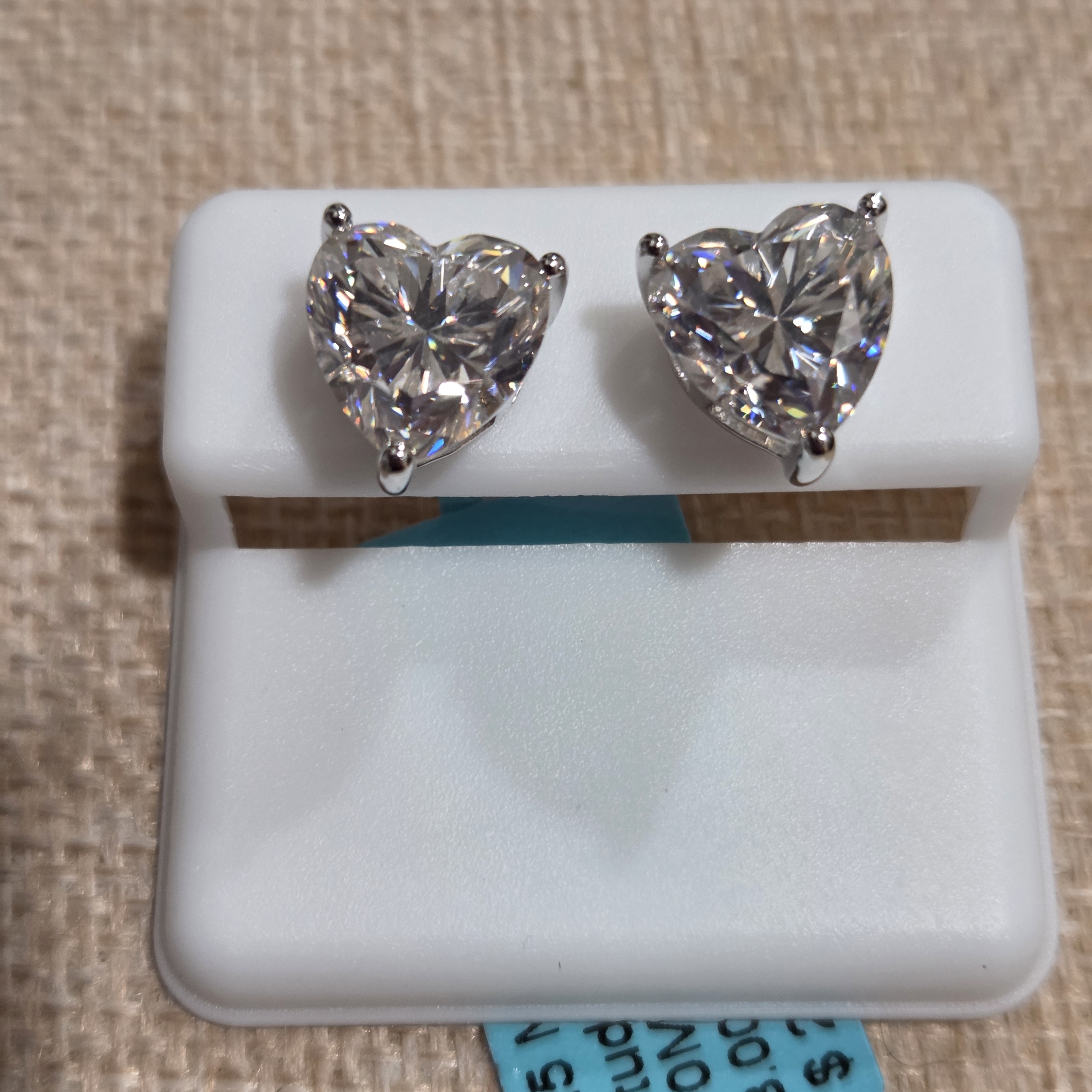 Elegant Silver Moissanite Heart Stud Earrings 65$